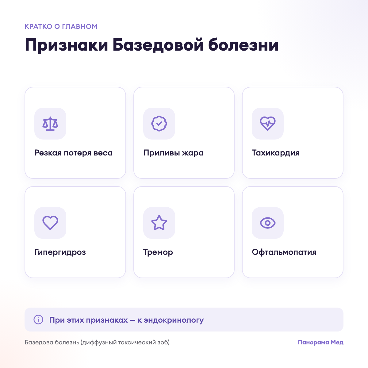 Признаки Базедовой болезни