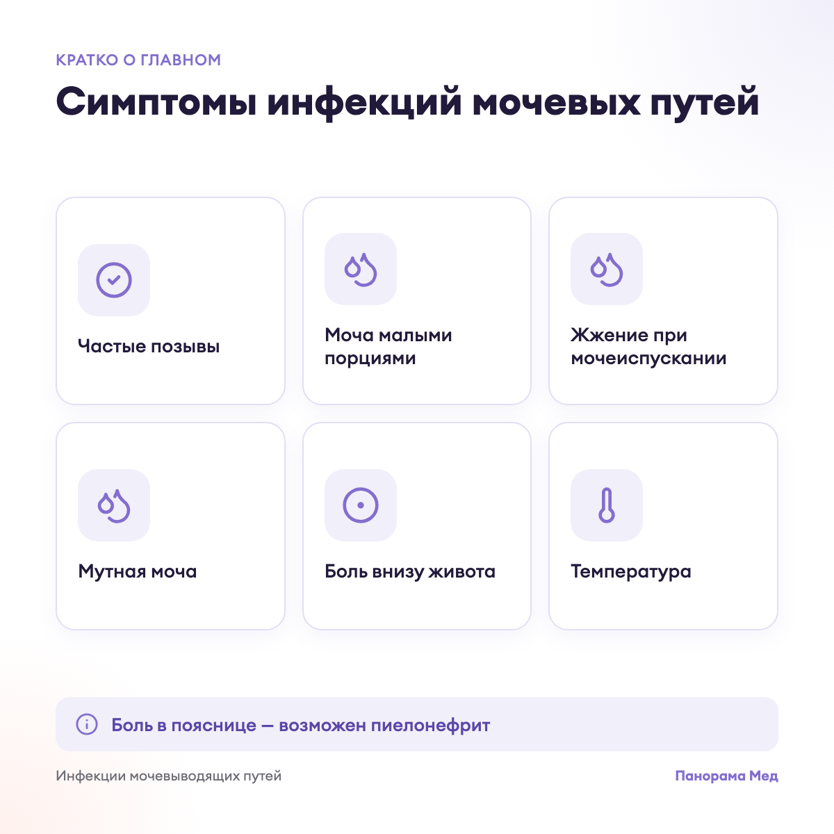 Симптомы инфекций мочевых путей