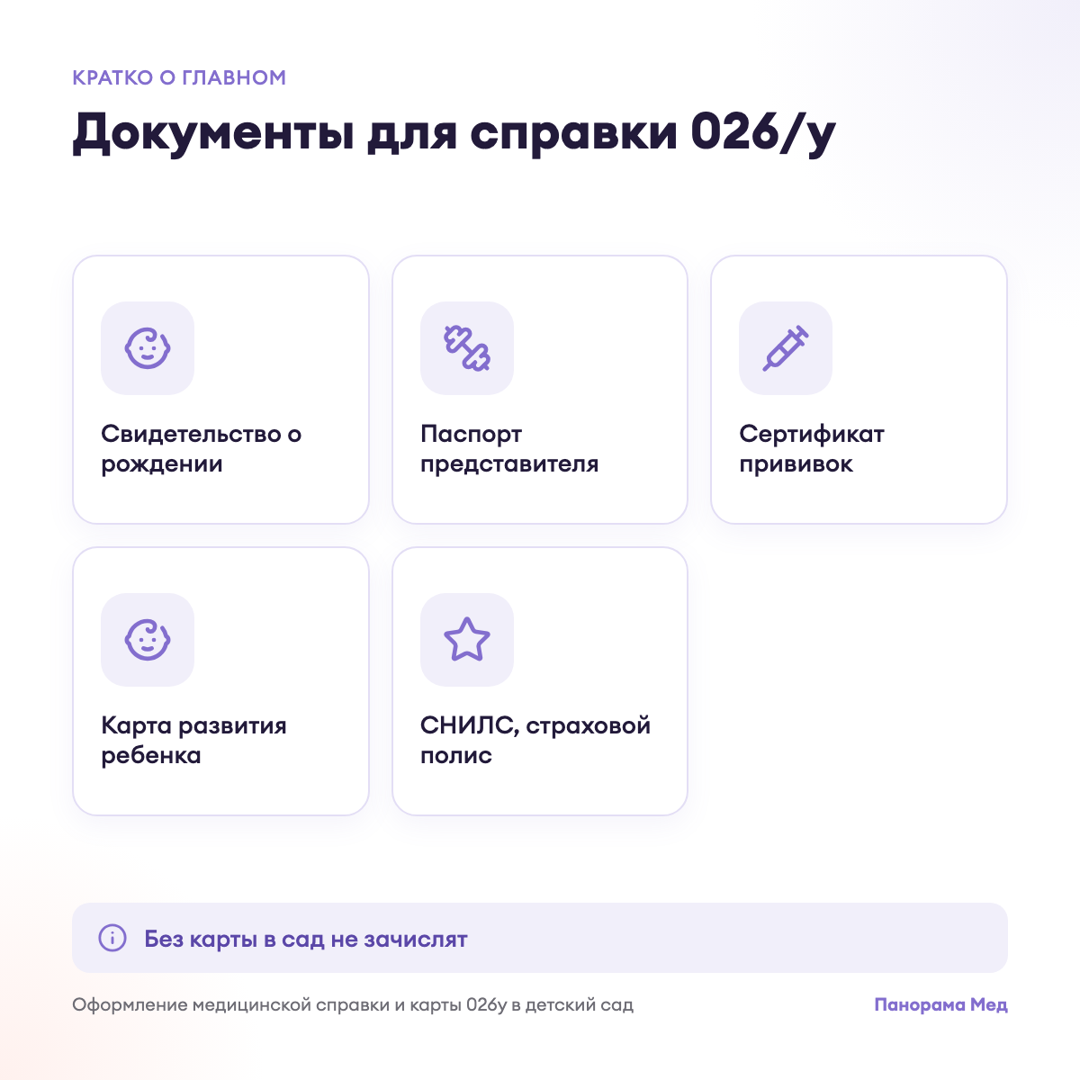 Документы для справки 026/у
