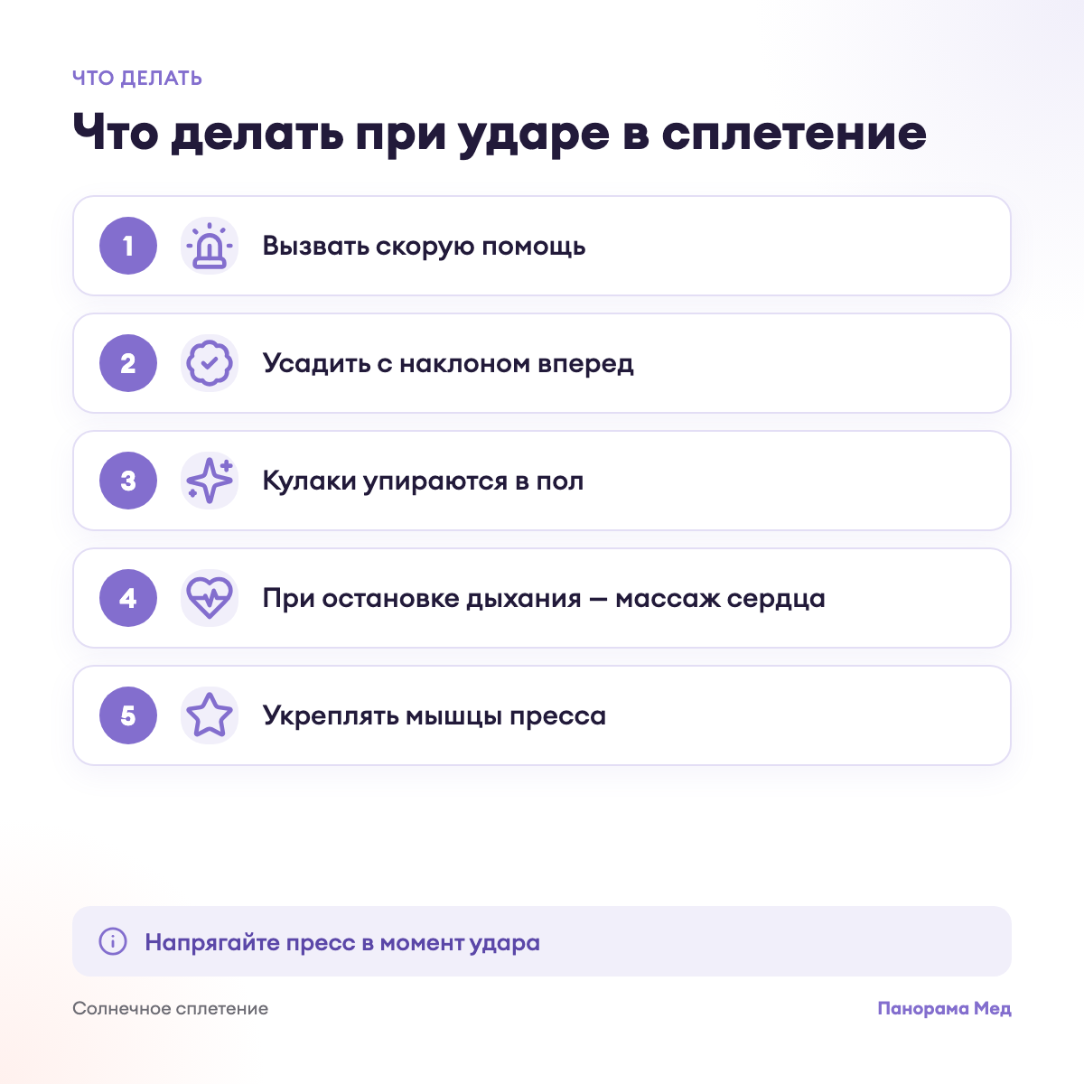 Что делать при ударе в сплетение