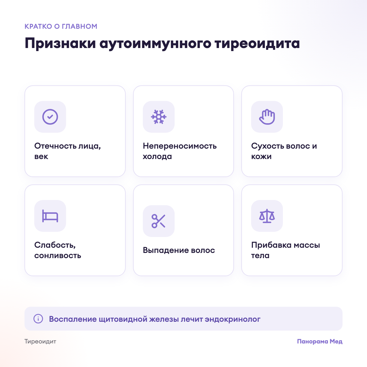 Признаки аутоиммунного тиреоидита