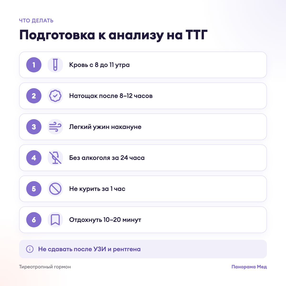 Подготовка к анализу на ТТГ